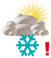 Mostly cloudy with scattered frost