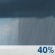 Monday: Scattered showers before 8am, then a chance of rain between 8am and 5pm, then a chance of showers and thunderstorms after 5pm.  Mostly cloudy, with a high near 69. South wind around 8 mph.  Chance of precipitation is 40%. New rainfall amounts of less than a tenth of an inch, except higher amounts possible in thunderstorms. 